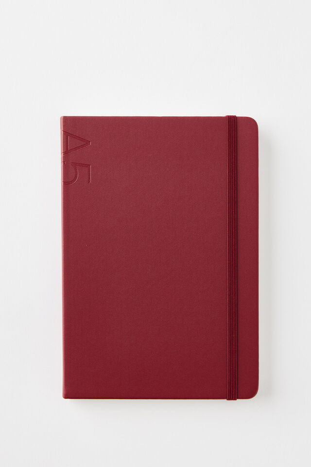 A5 Hard Cover Lined Notebook, CABERNET
