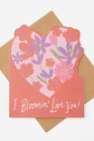 Premium Shaped Nice Card, BLOOMIN LOVE YOU SHAPED - alternate image 1
