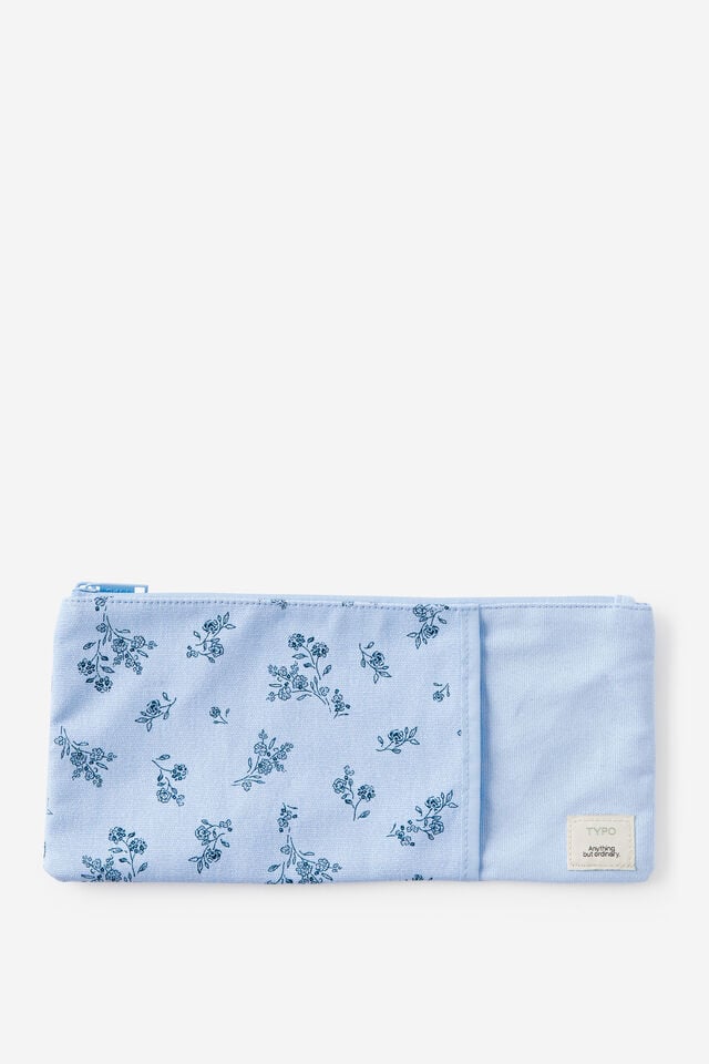 30Cm Canvas Pencil Case, BOUQUET DITSY BLUE SKIES