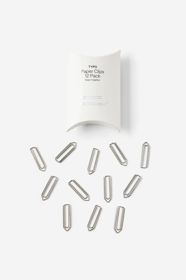 Essential Paper Clips 12Pk, ARROW SILVER