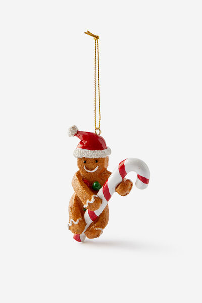 Resin Christmas Ornament, CANDY CANE GINGY