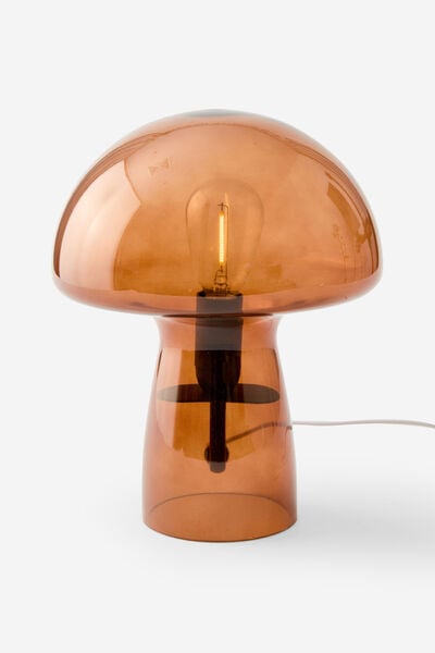 Mushroom Glass Lamp, BROWN