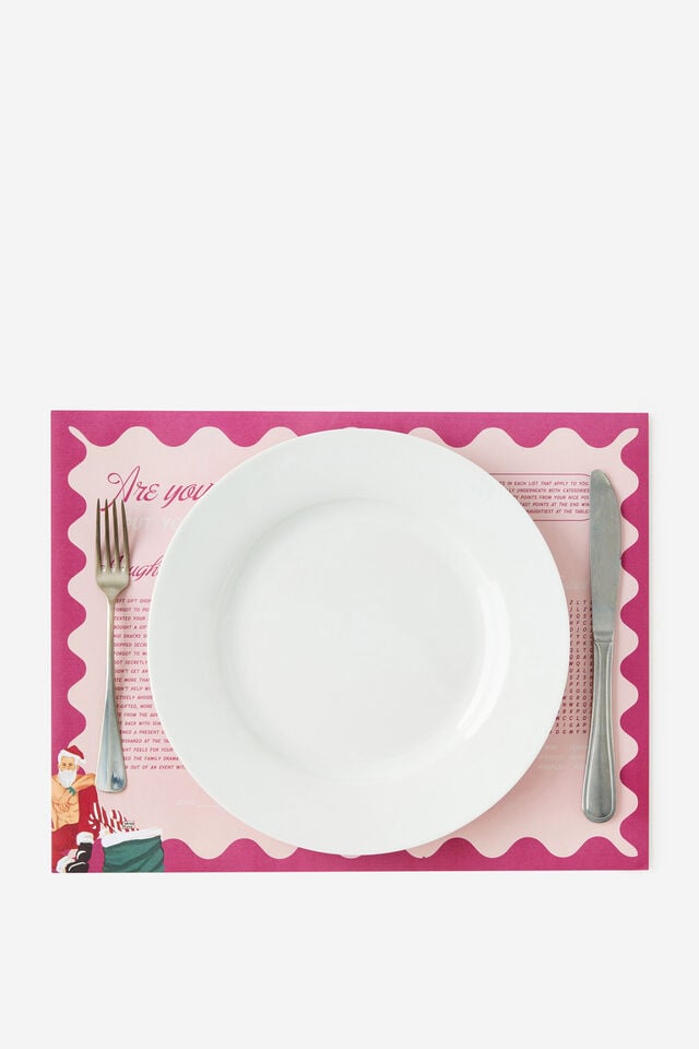 12Pk Paper Placemats, SANTAS NAUGHTY LIST