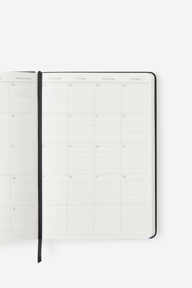 2027 A5 Weekly On Schedule Diary, BLACK