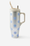 Loft Tumbler 1.2L, BLUE POLKA / SILVER CHROME - example image 2