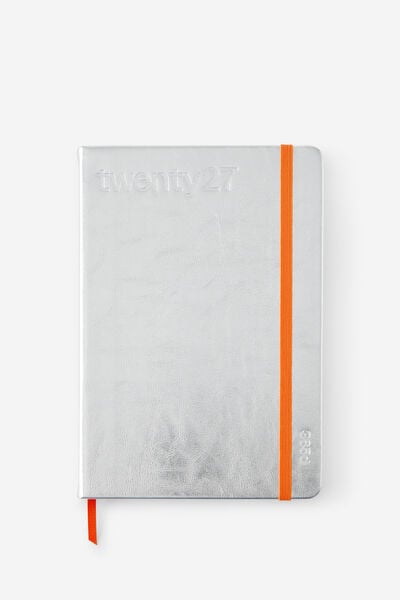 2027 A5 Daily On Schedule Diary, CHROME LAVA RED