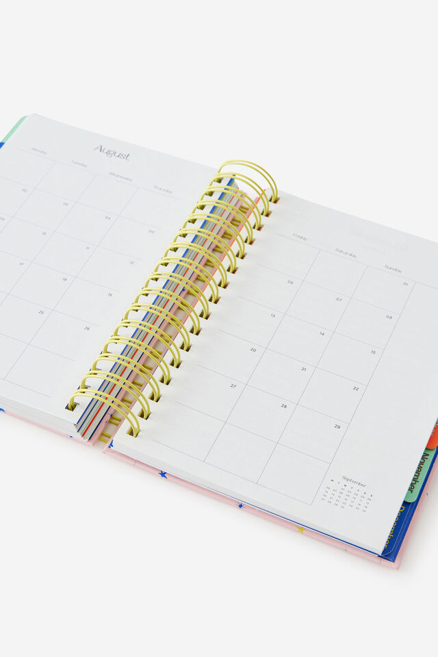 2027 A5 Daily Bright Days Diary, STRAWBERRY MILK DITSY CELESTIAL