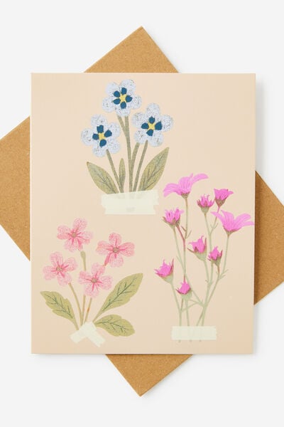 Blank Card, FLORAL WISHES