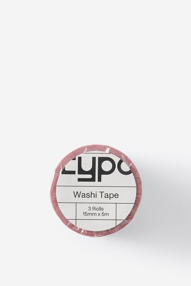 Washi Tape 15Mm 3Pack, APPLE STRIPE PINK