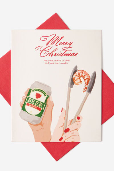 Regional Christmas Card 2026, RG AUS MERRY CHRISTMAS PRAWNS AND BEER
