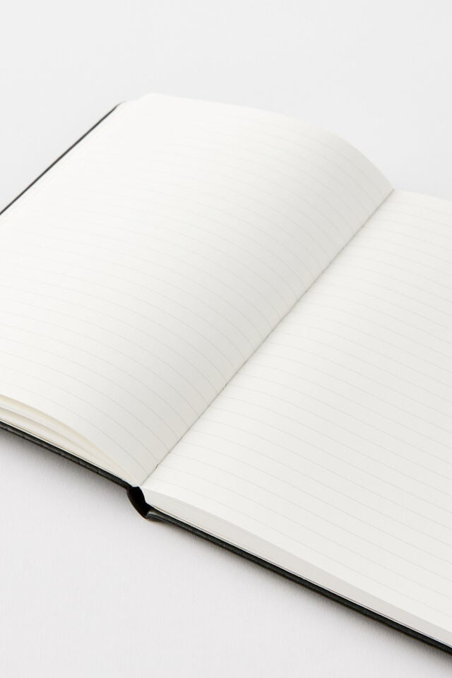 A5 Hard Cover Lined Notebook, BLACK