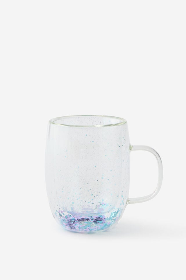 Trapped Glitter Glass Mug, HEART MIX