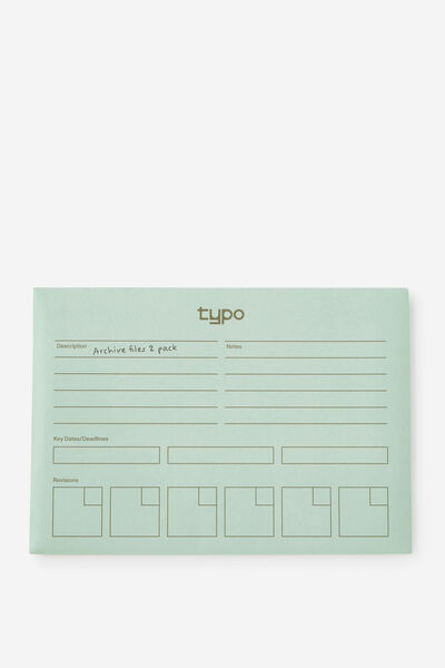 Archive Folders 2Pk, MINTY AND DEEP GREEN