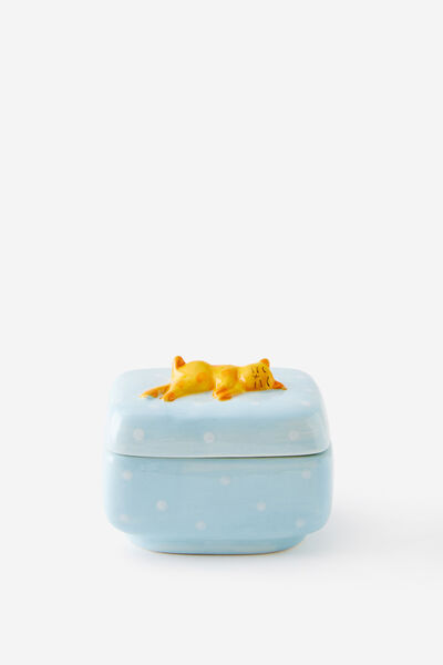 Ceramic Trinket Box, BEAN BAG CAT