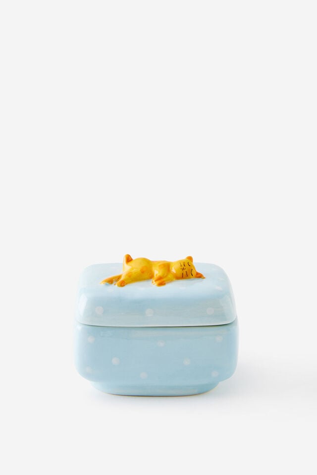 Ceramic Trinket Box, BEAN BAG CAT
