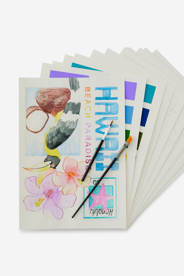 B5 Watercolouring Kit, PAINTING POSTCARDS