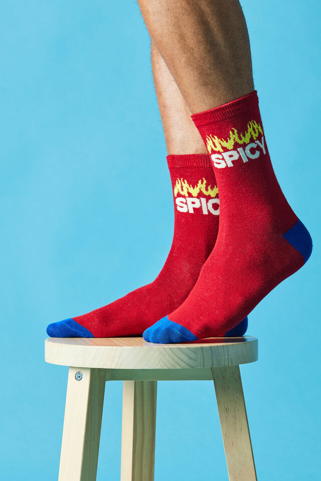 Mid Crew Socks, SPICY RED