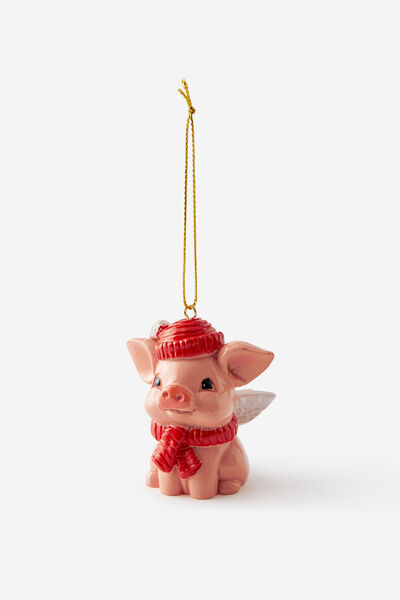 Resin Christmas Ornament, CHRISTMAS PIGLET