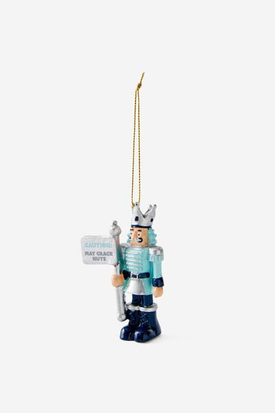 Resin Christmas Ornament, NUTCRACKER CRACK NUTS