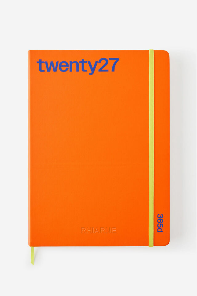 Personalised 2027 A4 Daily On Schedule Diary, LAVA RED/WASABI