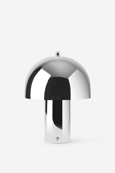 Mushroom Cordless Led Metal Lamp, CHROME