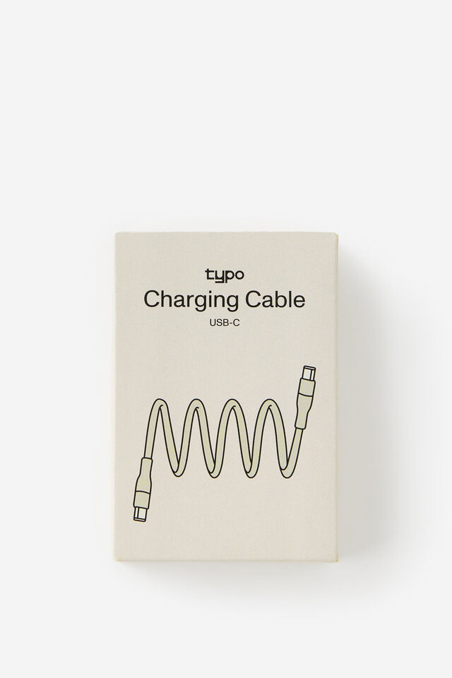 Magnetic Coil Usb-C Charge Cable, GREY