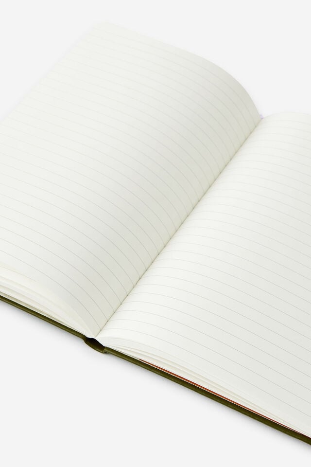 A5 Hard Lined Notetaker Notebook, OLIVE