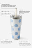 Smoothie Cup 600Ml, BLUE POLKA / SILVER CHROME - example image 3