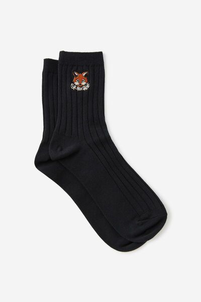 Mid Crew Socks, FOR FOX SAKE