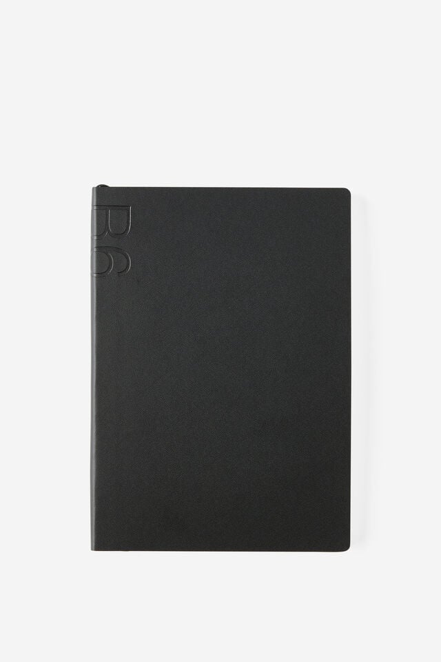 B6 Soft Cover Lined Notebook, BLACK