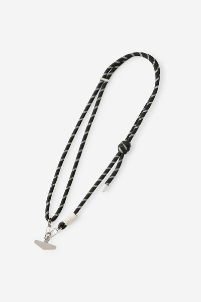 Lanyard Crossbody Strap, BLACK/RIVER GUM