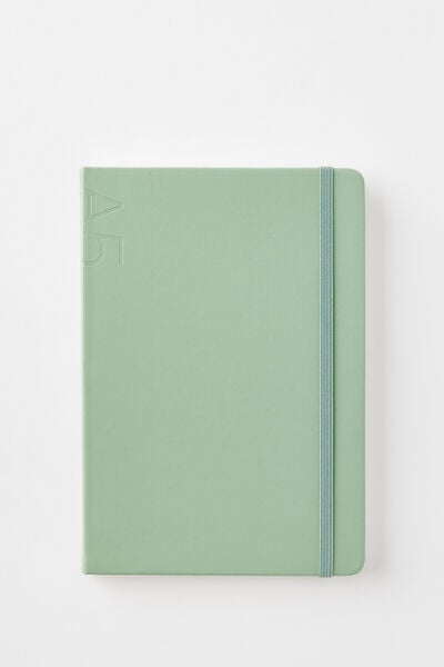 A5 Hard Cover Lined Notebook, TYPO GREEN