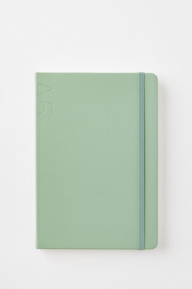 A5 Hard Cover Lined Notebook, TYPO GREEN