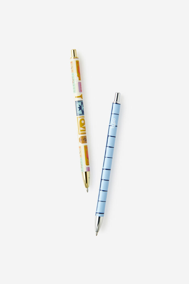 Print Play Ballpoint Pen Pack, TRINKETS AND STRIPES