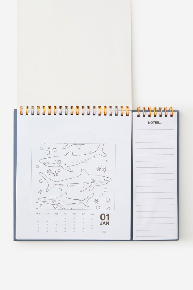 Colour In Desk Calendar, AQUAMARINE