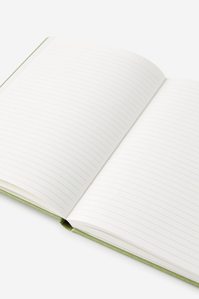 Personalised Metro A5 Hard Lined Notebook, Little Treats Bay Leaf