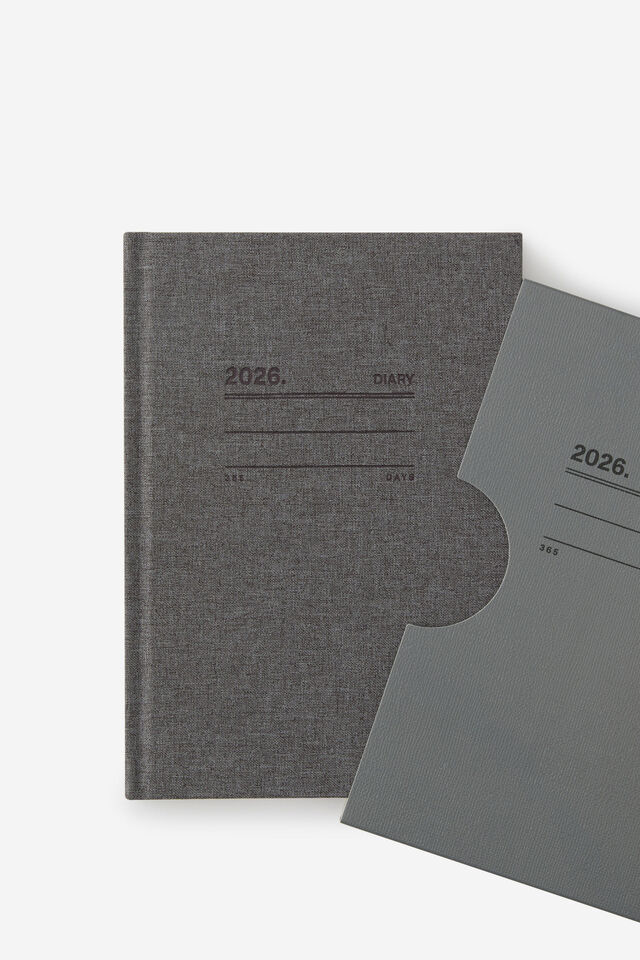 2026 Loft A5 Daily Diary, Black Lines