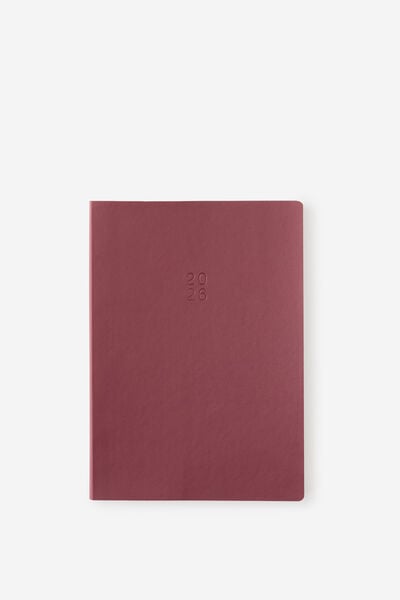 2026 B6 Weekly Soft Metro Diary, Cabernet