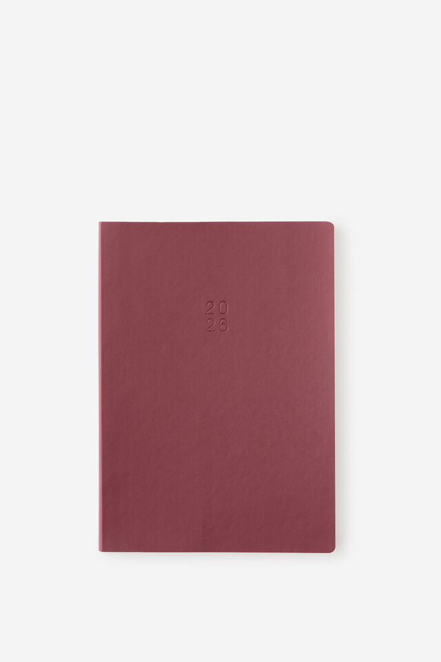 2026 B6 Weekly Soft Metro Diary, Cabernet