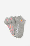 2 Pk Of Ankle Socks, DAISY GREY MARLE (S/M) - example image 1