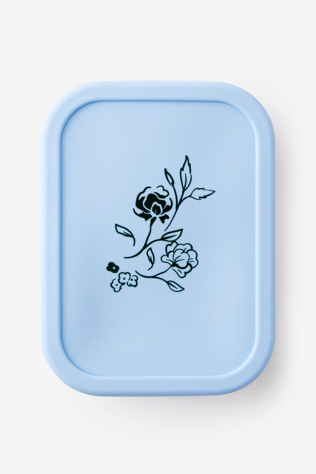 Fill Me Up Silicone Container 1.3L, BOUQUET DITSY/BLUE SKIES