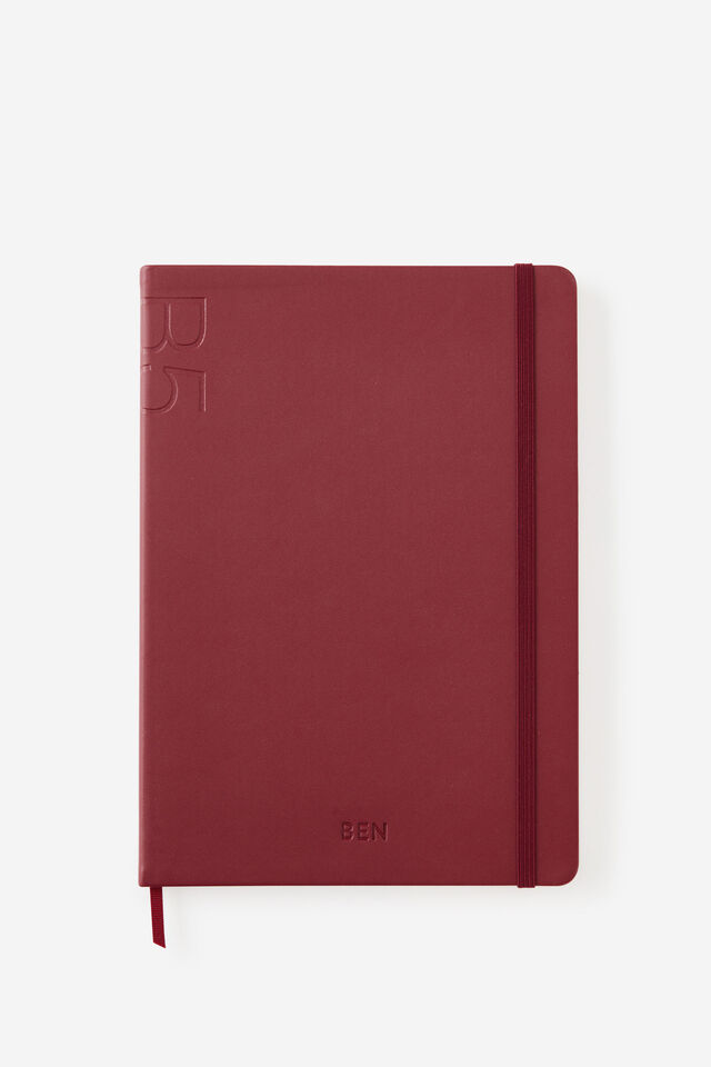 Personalised B5 Hard Cover Lined Notebook, CABERNET