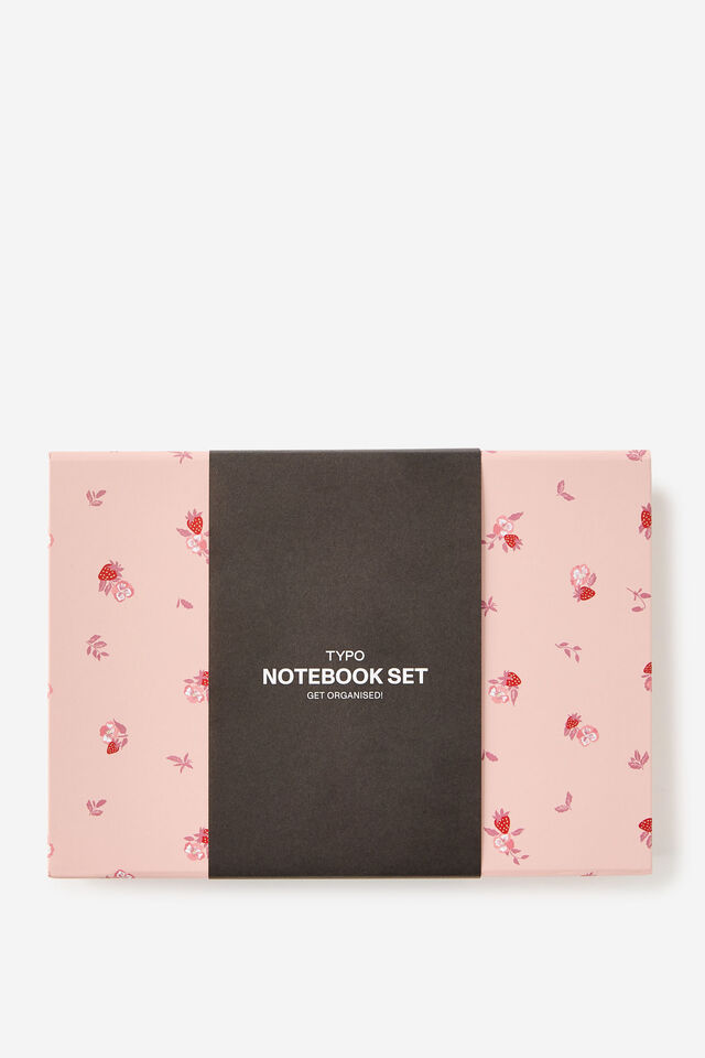 Notebook Gift Set, Ditsy Pansy Pink Clay