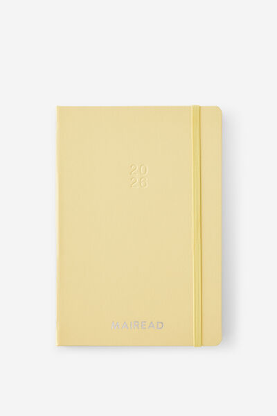 Personalised 2026 A5 Daily Hard Metro Diary, Limoncello