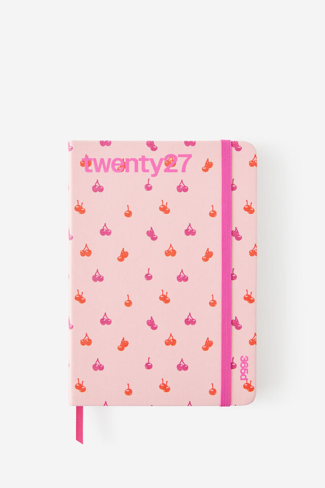 2027 B6 Daily On Schedule Diary, STRAWBERRY MILK DITSY CHERRIES