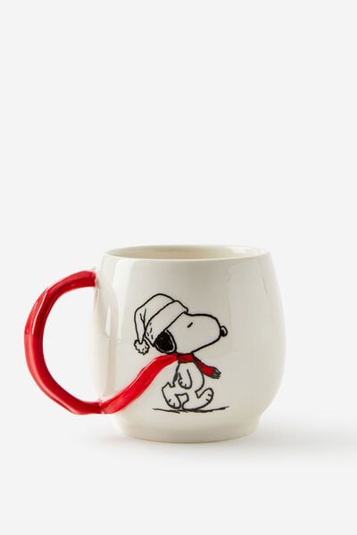 Collab Christmas Novelty Shaped Mug, LCN PEA SNOOPY SCARF