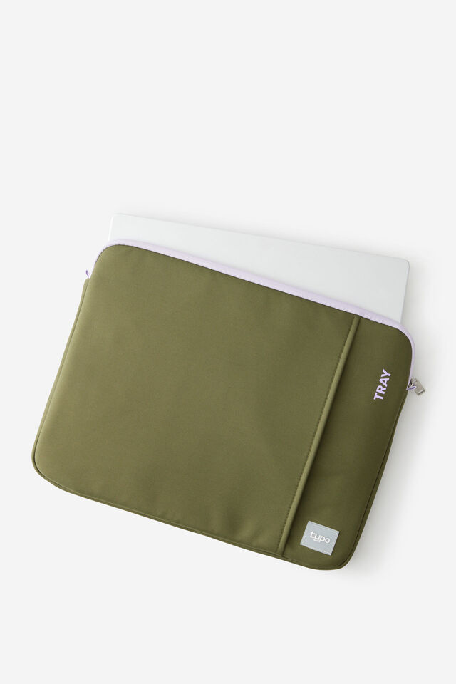 Personalised Mode 16 Inch Laptop Case, OLIVE
