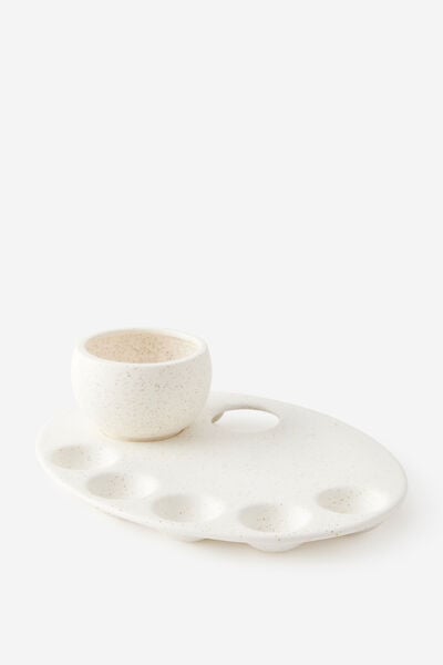 Ceramic Paint Palette Set, ECRU SPECKLES