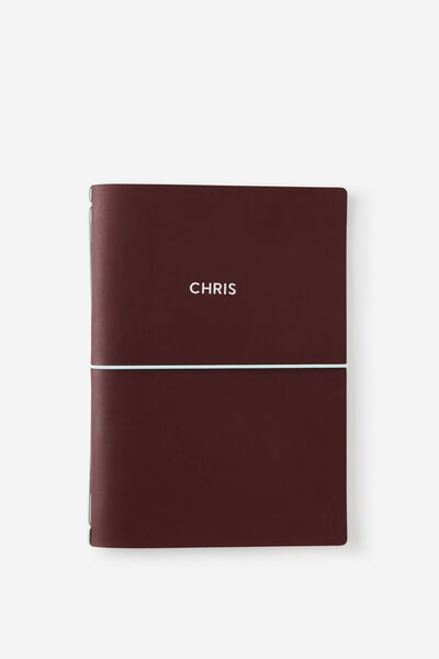 Personalised A5 Notebook Cover, ESPRESSO