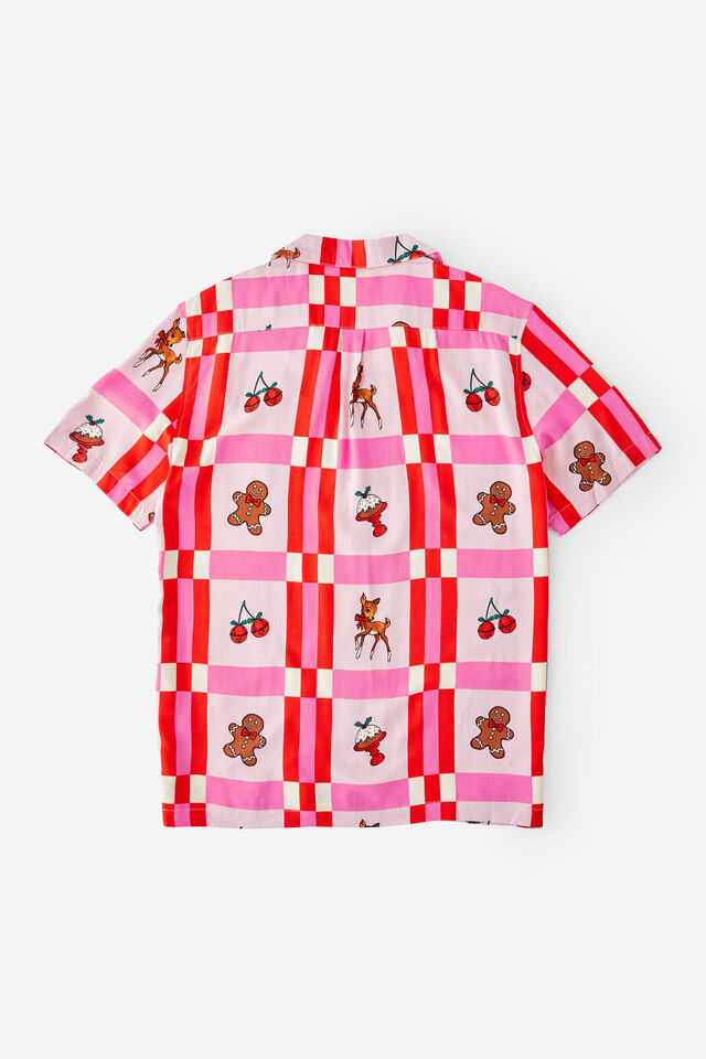 Christmas Party Shirt, CHECK PINK